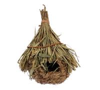 GANAZONO Handmade Grass Weaving Hanging Bird Nest Cozy Bed for Birds Durable Bamboo Leaves for Canary Parrot Lark Natural Decor for Room Garden