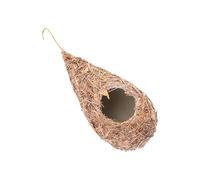 GANAZONO Hanging Artificial Straw Bird Nest Woven Grass Breeding Nest for Small Birds Parrots Canaries Finch Cage Supplies