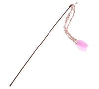 GANAZONO Interactive Cat Teaser Wand with Realistic Branch and Soft Purple Bell Toy for Indoor Cats Pet Teasing Stick and Kittens
