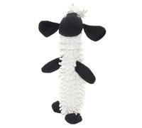 GANAZONO Interactive Plush Squeaky Dog for Pets and Dogs, White Soft Sturdy Chewing Designed to Maintain Dental Health and Provide Fun Playtime