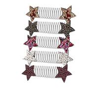 GANAZONO Invisible Hair Clips 5pcs Star Hair Comb Styling Tools No-Crease Side Comb Suitable for Women and Sectioning