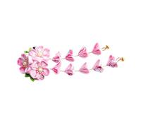 GANAZONO Japanese Kimono Flower Hairpin with Tassel Traditional Japanese Style Hair Clip for Women and Decorative Headdress for Festival Party and Daily Wear Elegant Pink Fabric Accessory
