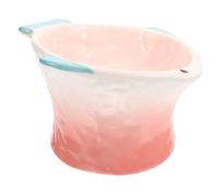 GANAZONO Kitten Food Bowl Shallow Protective Treats Plate Creative Pink Fish-shaped Elevated Cat Pet Feeder Suitable for Household Pets