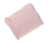 GANAZONO Large Printed Makeup Pouch Quilted Cosmetic Storage Bag Portable Travel Organizer with Stitching for Women Beauty Essentials