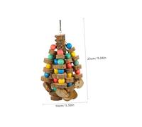 GANAZONO Large Wooden Hanging Bird for Parrots and Cockatiels with Safe Rope Chewable Design to Reduce Boredom and Destructive Behavior Parakeet Play Accessory for