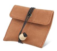 GANAZONO Leather Walnut Jade Stone Jewelry Storage Bag, Drawstring Necklace Organizer Pouch for Buddha Beads, Jade Pendants, and Bracelets, Portable Packing Pouch for Travel and Party