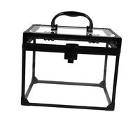 GANAZONO Lockable Jewelry Organizer Box with Crown Design, Travel Makeup Case with Padlock and Keys, Portable Cosmetic Storage for Rings, Earrings, Necklaces, Vanity and Bathroom Use