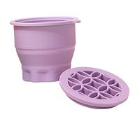 GANAZONO Makeup Brush Cleaner Folding Silicone Bowl Compact Design for Easy Cleaning of Cosmetic Brushes and Sponges and Reusable for Home and Travel Use