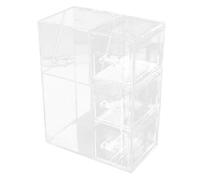 GANAZONO Makeup Organizer Acrylic Holder Multifunctional Desktop Pot for Brushes Pencils Scissors Clear Dustproof Design for Easy Access to Beauty Tools and Office Supplies