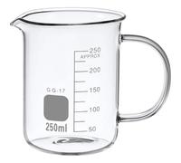 GANAZONO Measuring Cup Multi-Functional 250ml with Handle Glass Beaker Mug Science Chemistry Coffee Tea Mug Simple and Elegant Design for Kitchen and Laboratory Use