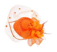 GANAZONO Mesh Head Flower Fascinator Hat Pearl Headband Wedding Hair Accessories Ribbon
