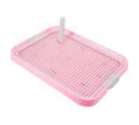 GANAZONO Mesh Pet Toilet with Anti-slip Base for Puppy Training Plastic Potty Tray for Small to Medium Dogs Easy-clean Reusable Design Practical Pet Training Supply in Pink