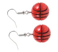 GANAZONO Mini Basketball Earrings for Women Sports Resin Drop Earrings Stylish Sports-Themed Jewelry for Students 1 Pair