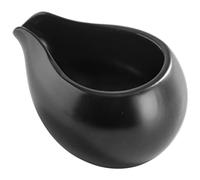 GANAZONO Mini Ceramic Sauce Jug Black - Round Mouth Milk and Cream Pitcher for Coffee Tea and Sauce Serving 3.7X2.8X2.0 Inch