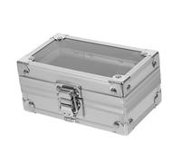 GANAZONO Nail Drill Bits Display Organizer Case Silver 50 Holes Portable Nail Drill Bit Storage Box for Salon and Home