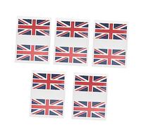 GANAZONO National Flag Stickers 5 Sets Uk Face Flag Stickers Waterproof Temporary for Football Match Fans Supporter Accessories