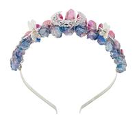 GANAZONO Natural Crystal Crown Tiara for Wedding Bride Headband Dragonfly Accessory Handmade Elegant Bridal Hairpiece