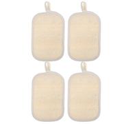 GANAZONO Natural Exfoliating Loofah Body Scrubber 4Pcs Set - Biodegradable Luffa Bath Sponge for Men and Women - Face and Back Skin Exfoliator Suitable for Shower and Spa Use