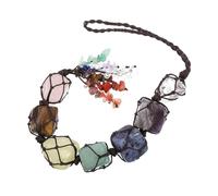 GANAZONO Natural Seven-color Crystal Stone Hanging Decor for Car and Home Chakra Healing Pendant Ornament with Unique Semi-precious Gemstone Design Suitable for Window Balcony and Interior