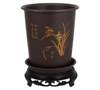 GANAZONO Orchid Flowerpot Set with Rounded Plastic Pot Base Lightweight Breathable Design for Indoor Balcony Office Plant Care