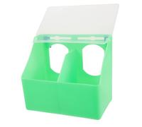 GANAZONO Parrot Feeder Box Bird Feeder Basket Lid Dual Hole Hanging Food Water Trough Green Plastic Bird Food Storage Container Parakeets