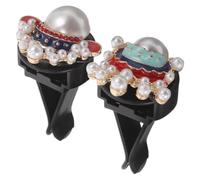 GANAZONO Peking Opera Face Car Vent Clip Air Freshener, Alloy and Imitation Pearl, Refillable, Retro Traditional Art Ornament for Car and Festival