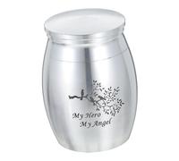 GANAZONO Pet Ash Storage Jar Pet Urn Can for Cremated Remains Sealed Bone Ash Container Smooth Shiny Surface Memorial Flowers Cinerary Urn