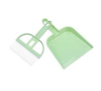 GANAZONO Pet Cage Broom and Dustpan Set with Hollow Mesh Shovel, Small Handheld Multi-function Cleaning Tool for Hamster, Bunny, Cat Litter and Dog Cage in Nordic Green