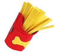 GANAZONO Pet Dog Squeaky Snuffle Toy Interactive Slow Feeder for Chewing and Sniffing French Fries Shape Reduces Boredom and Improves Intelligence