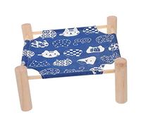 GANAZONO Pet Hamster Hammock Breathable Detachable Cage Bed Blue s Size Wooden Elevated Home Hammock for Guinea Pig Hedgehog Chinchilla Rabbit Sleeping Nest