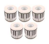 GANAZONO Piano Keyboard Printed Toilet Paper 5 Rolls Creative Decorative Bath Tissue Soft Piano-Shaped Napkin for Bathroom Banquet Use