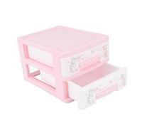 GANAZONO Plastic Storage Container Two-layer Drawer Type Structure Lightweight Compact Cosmetic Organizer for Nail Polish and Cosmetics Dressing Table Desktop Storage