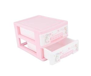 GANAZONO Plastic Storage Container Two-layer Drawer Type Structure Lightweight Compact Cosmetic Organizer for Nail Polish and Cosmetics Dressing Table Desktop Storage