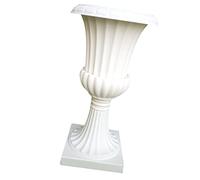 GANAZONO Plastic Urn Planters White Pedestal Flower Vase Plant Pot Rustic Grecian Plant Container Column Statue Wedding Centerpieces Vase for Garden Front Porch Door