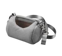 GANAZONO Portable Hamster Carrier Bag Grey Round Pet Travel Backpack with Straps Durable Mesh Design for Camping and Sightseeing Trips