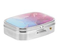 GANAZONO Portable Medicine Travel Case Metal Small Divided Case Design Leakproof Multi-Grid Organizer with Chic Details and Large Capacity for Pocket Or Purse