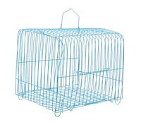 GANAZONO Portable Parakeet Travel Cage Comfortable Metal Bird Carrier for Budgies Parrots Secure Spacious Design for Outdoor Activities Stylish Blue Half Shape