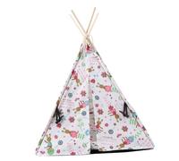 GANAZONO Portable Pet Tent Folding Dog Cat House Detachable Washable Cushion Wooden Frame 43x43x53cm Small Pet Shelter Warm Nest for Indoor Outdoor Use