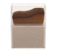 GANAZONO Portable Wave-shape Self Tanning Brush with Soft Bristles Travel Body Powder and Foundation Applicator Brush with Dustproof Cover Brown