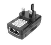 GANAZONO Power Adapter for PoE Injector with Dual RJ45 Connectors UK Plug Plastic 1A DC 24V Safe to Use for Device with POE Support Office Environment