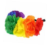 GANAZONO Pride Event Flower Headband Elastic Rainbow Floral Headdress for Women for Festivals Parties and Lgbt Celebrations Decoration
