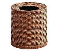 GANAZONO Rattan Woven Trash Can 12l Double Layer Open Top Basket