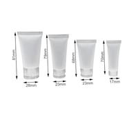 GANAZONO Refillable Travel Cosmetic Bottles Set 4pcs (10ml Screw Cap + 15ml, 20ml, 30ml Flip Cap) Matte Soft Tube for Facial Cleanser and Hand Cream Storage