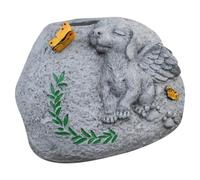 GANAZONO Resin Dog Memorial Planter with Angel Dog Relief Sculpture for Indoor Outdoor Use, Decorative Succulent and Bonsai Flower Pot Plant Container for Garden Tribute and Pet