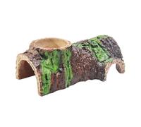 GANAZONO Resin Reptile Hideout Cave Water Dish for Lizards and Frogs, Space-saving Terrarium Decor Suitable for Different Terrarium Setups and Amphibian Habitats