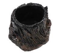 GANAZONO Resin Reptile Water Dish with Lifelike Bark Design Feeding Basin for Lizards Tortoises and Snakes Smooth Surface Prevents Worm Escape Indoor Food and Water Bowl