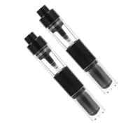 GANAZONO Retractable Pressed Powder Brush Set 2pcs with Refillable Loose Powder Bottle Portable Blending Makeup Brushes for Travel and Face Contouring