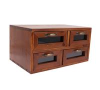 GANAZONO Retro Wooden Makeup Organizer Box with Drawers, Skincare Storage Case for Vanity Desk, Cosmetic Display Organizer for Home and Travel