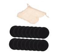 GANAZONO Reusable Bamboo Fiber Makeup Remover Pads, 16pcs Black 3-layer Washable Facial Cleansing Pads with Cotton Mesh Bag for Sensitive Skin and Daily Face Washing