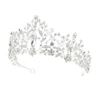 GANAZONO Rhinestone Queen Tiara Silver Wedding Headdress Photos Prop Elegant Hair Decoration for Women Brides Parties Proms Birthdays